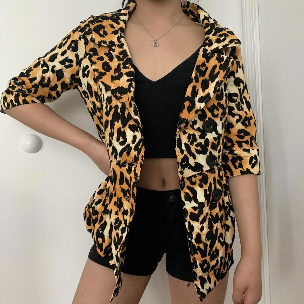 Cheetah Pea Coat Free Shipping